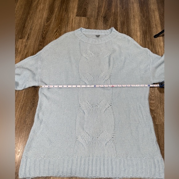 Aerie Light Blue Cable Knit wool-blend Sweater Romantic Whimsy sz:XL - Picture 4 of 7